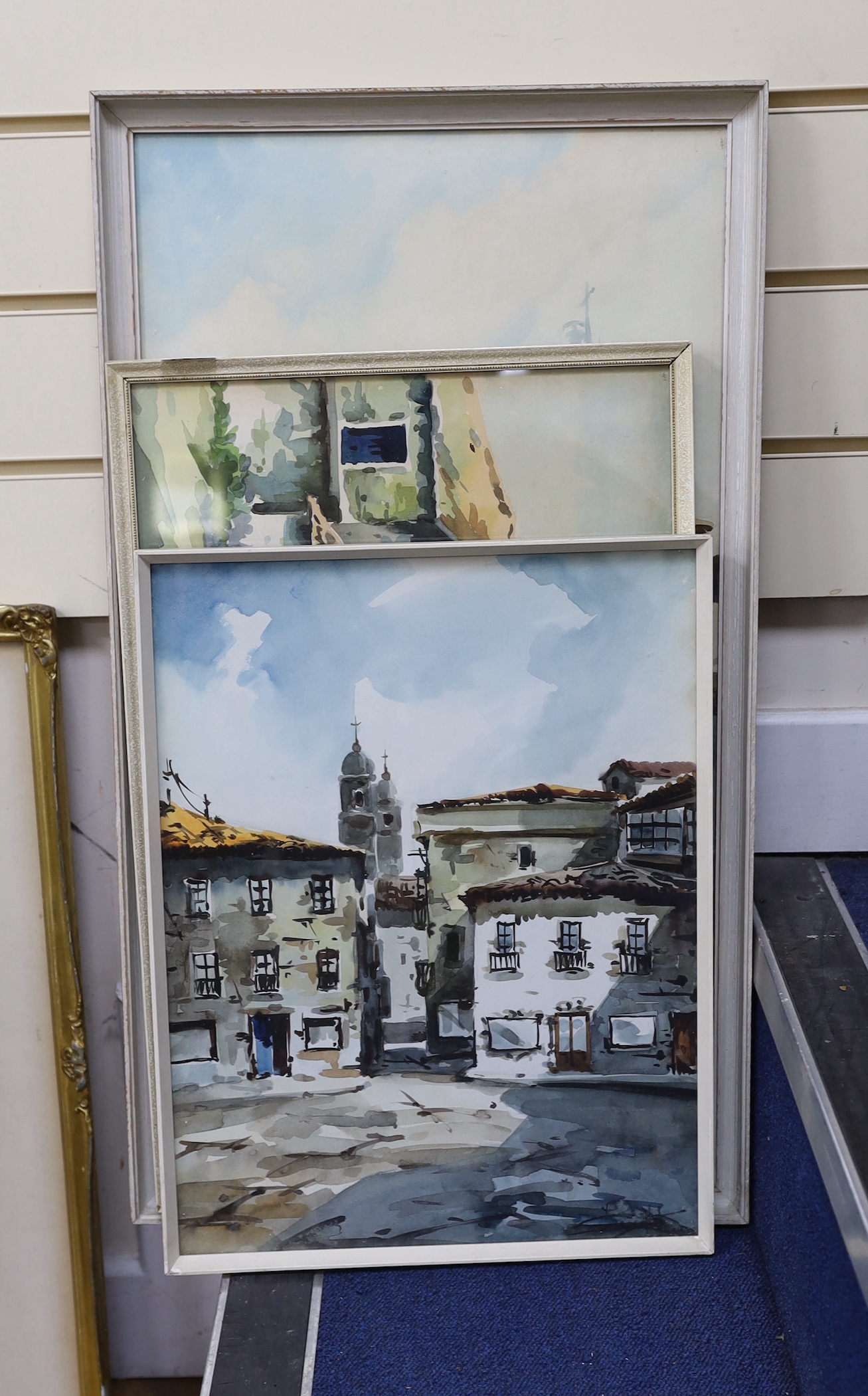 Javier Varela Guillot, three watercolours, Northern Spanish landscapes, signed and dated '61 / '63, largest 63 x 34cm